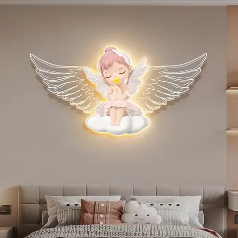 Warm Children's Room Bedside Atmosphere Wall Art LED Light Painting Acrylic Decorative Painting Home Decor