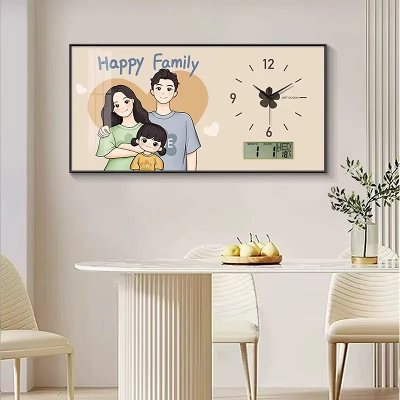 Warm Living Room Dining Room Perpetual Calendarc Large Size 80*40 cm Background Wall Crystal Porcelain Painting