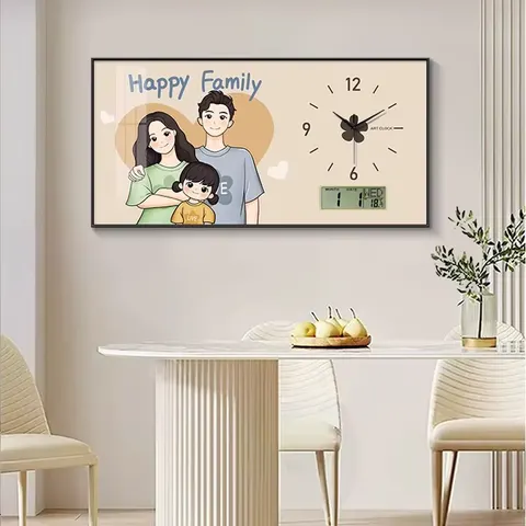 Warm Living Room Dining Room Perpetual Calendarc Large Size 80*40 cm Background Wall Crystal Porcelain Painting
