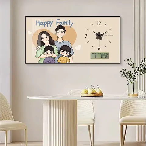 Warm Living Room Dining Room Perpetual Calendarc Large Size 80*40 cm Background Wall Crystal Porcelain Painting