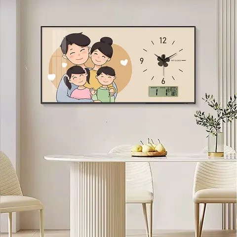 Warm Living Room Dining Room Perpetual Calendarc Large Size 80*40 cm Background Wall Crystal Porcelain Painting