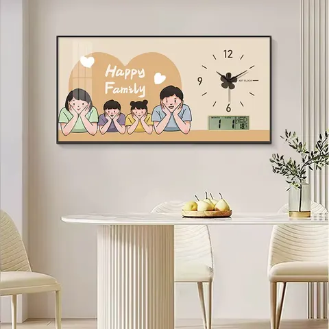 Warm Living Room Dining Room Perpetual Calendarc Large Size 80*40 cm Background Wall Crystal Porcelain Painting