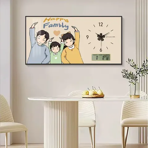 Warm Living Room Dining Room Perpetual Calendarc Large Size 80*40 cm Background Wall Crystal Porcelain Painting