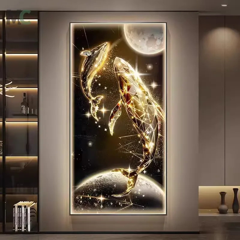 抽象 单幅 装饰画 轻奢风 玄关背景墙挂画 晶瓷画