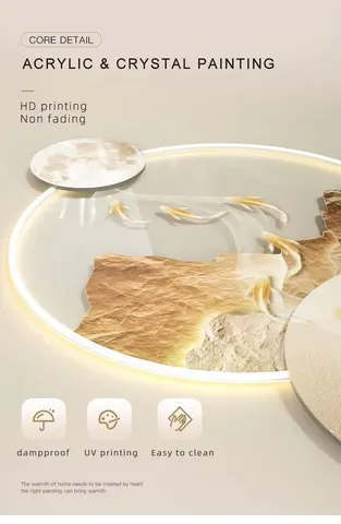 抽象 单幅 装饰画 轻奢风 客厅背景墙挂画 LED带灯画