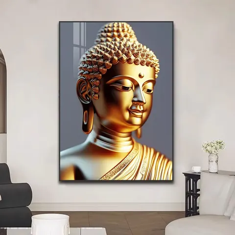 Wholesale Custom Buddhist Living Room Crystal Porcelain Paintings Sofa Background Wall Art Home Decor Paintings