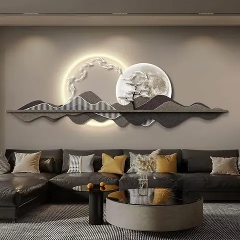 Wholesale Customization Nine Fish Diagram Entrance Hall Art Home Decor Painting UV Engraving Acrylic LED Painting