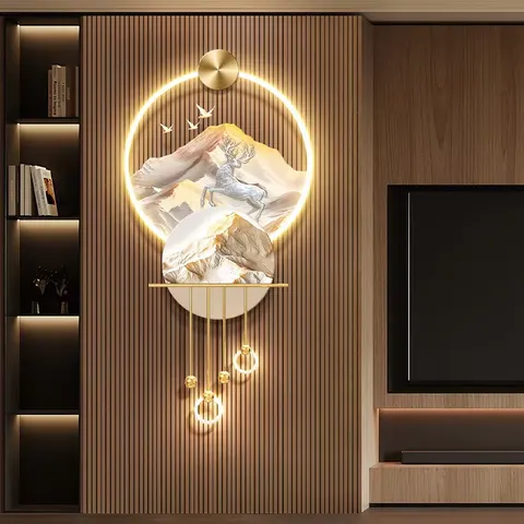 Wholesale Customization UV Engraving Acrylic LED Painting Metal Pendant Art Home Decor Painting