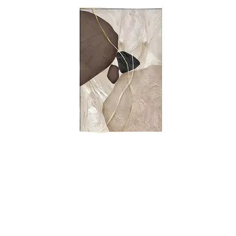 Wholesale Handmade Beige Customized Acrylic Painting Canvas Wabi-sabi Wall Art Earth Tones Geometric Frame for Living Room Decor