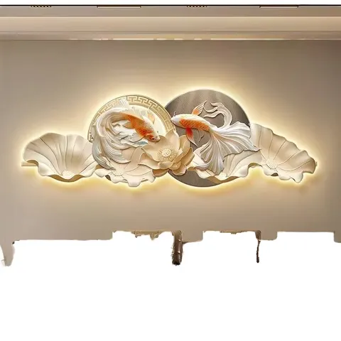 Wholesale Hanging Landscape Wall Decoration LED Lighting Crystal Diamond Painting UV HD Printing Art Deco Living Room
