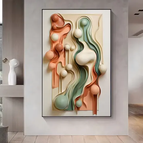 抽象 单幅 装饰画 现代简约 客厅背景墙挂画 手绘油画