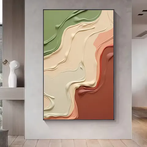 抽象 单幅 装饰画 现代简约 客厅背景墙挂画 手绘油画