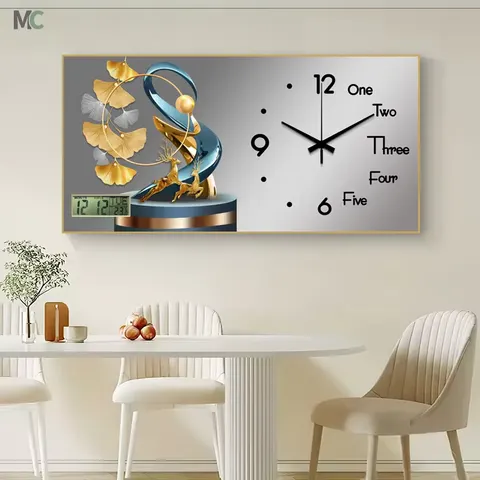 Wholesale Perpetual Calendar Electronic Clock Wall Art Home Decor Living Room Dining Room Background Wall Hanging Painting