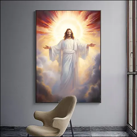 Wholesale Wall Art Abstract Ed Diamond Paintings Jesus Portrait Christianity Decor Painting  Modern Religion Arts