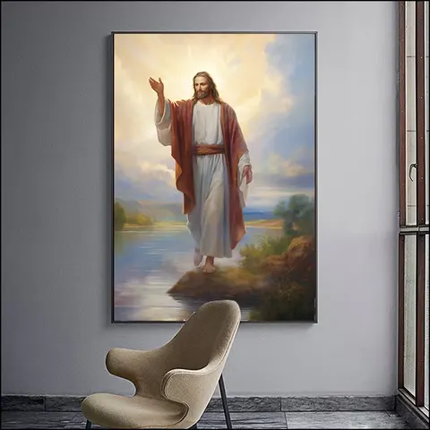 Wholesale Wall Art Abstract Ed Diamond Paintings Jesus Portrait Christianity Decor Painting  Modern Religion Arts